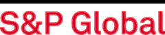 Logo of S&P Global in bold red letters on a black background.